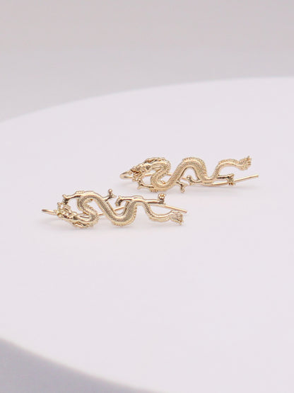 14k Dragon Earrings