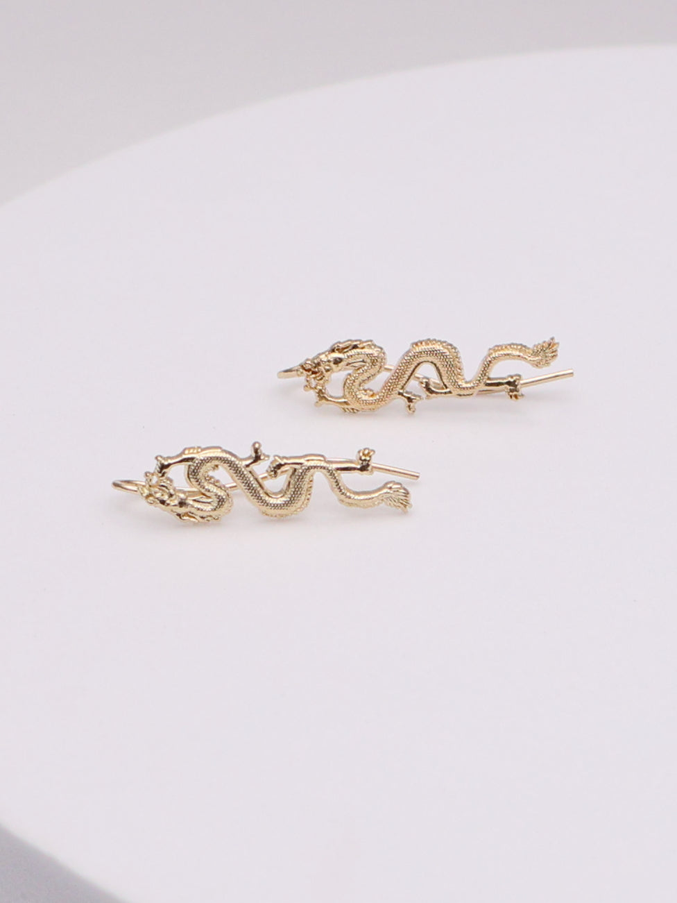 14k Dragon Earrings