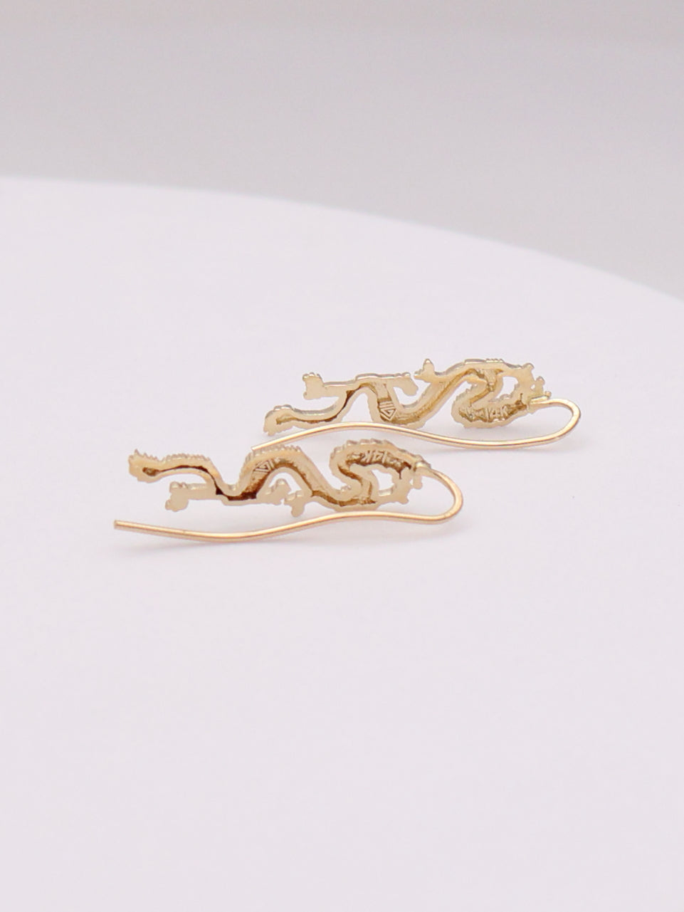 14k Dragon Earrings
