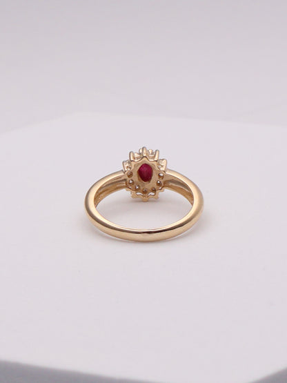 14k Diamond & Ruby Ring