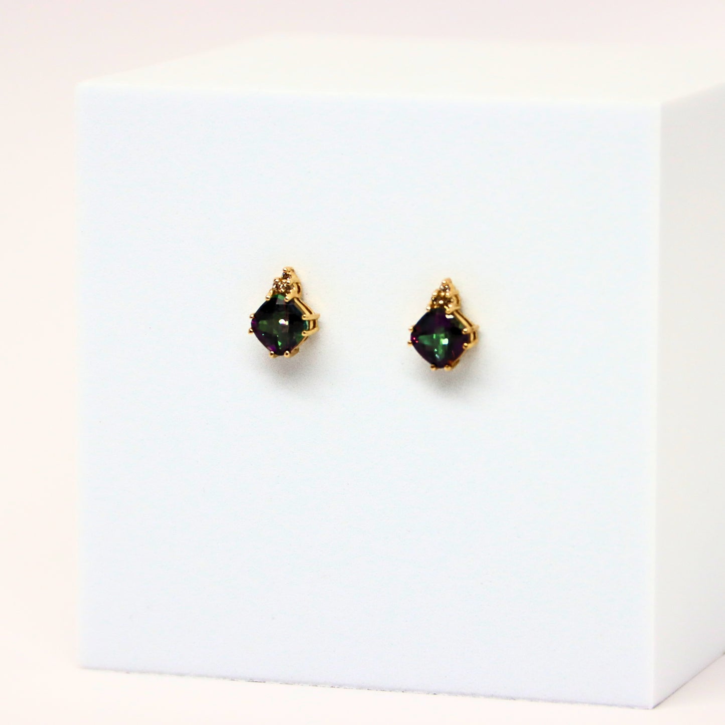 10k Multi-Color Stud Earrings