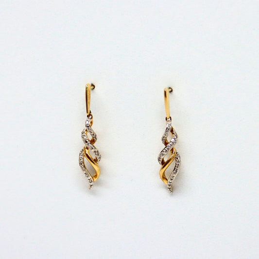 14k Diamond Twist Earrings