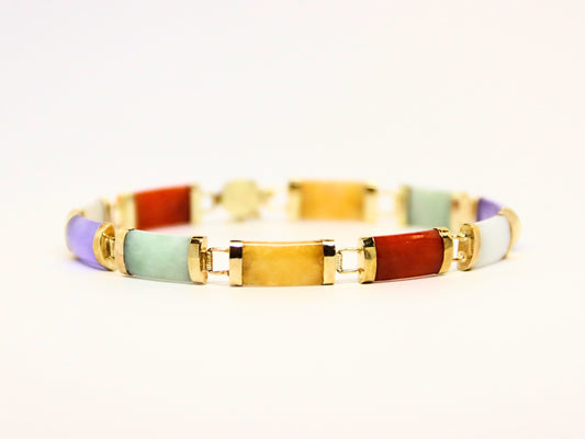 14k Multi-Jade Bracelet