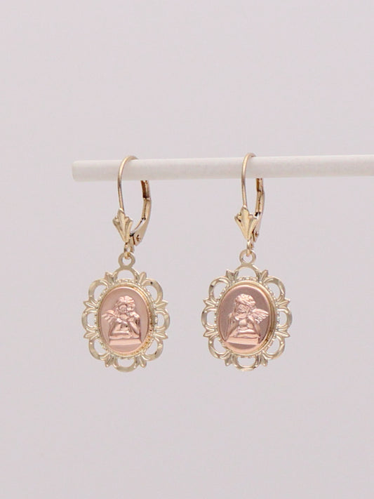 14k Angel Cameo Earrings