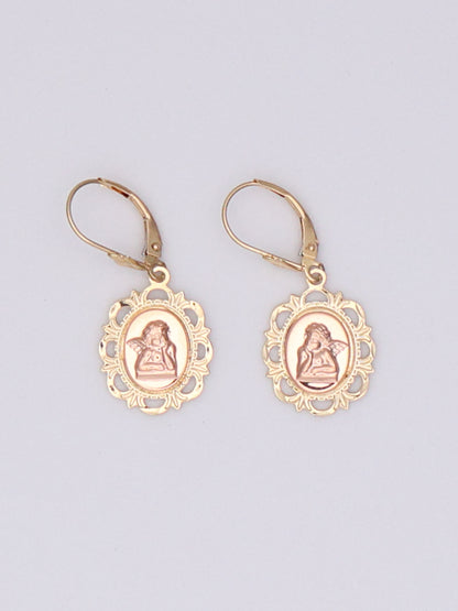 14k Angel Cameo Earrings