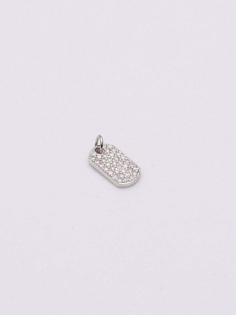14K WG Diamond Tag Pendant
