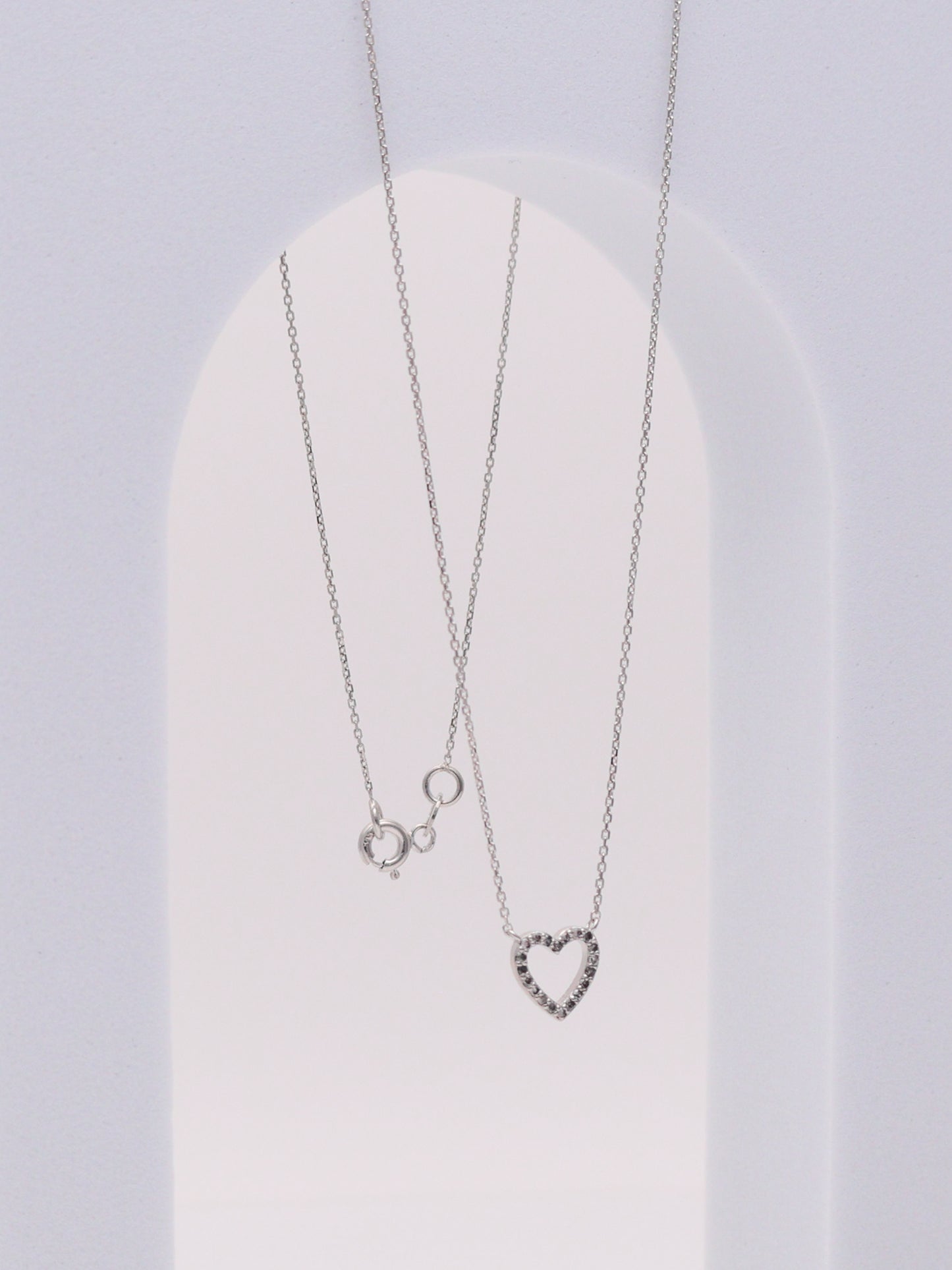 14k WG Diamond Heart Necklace