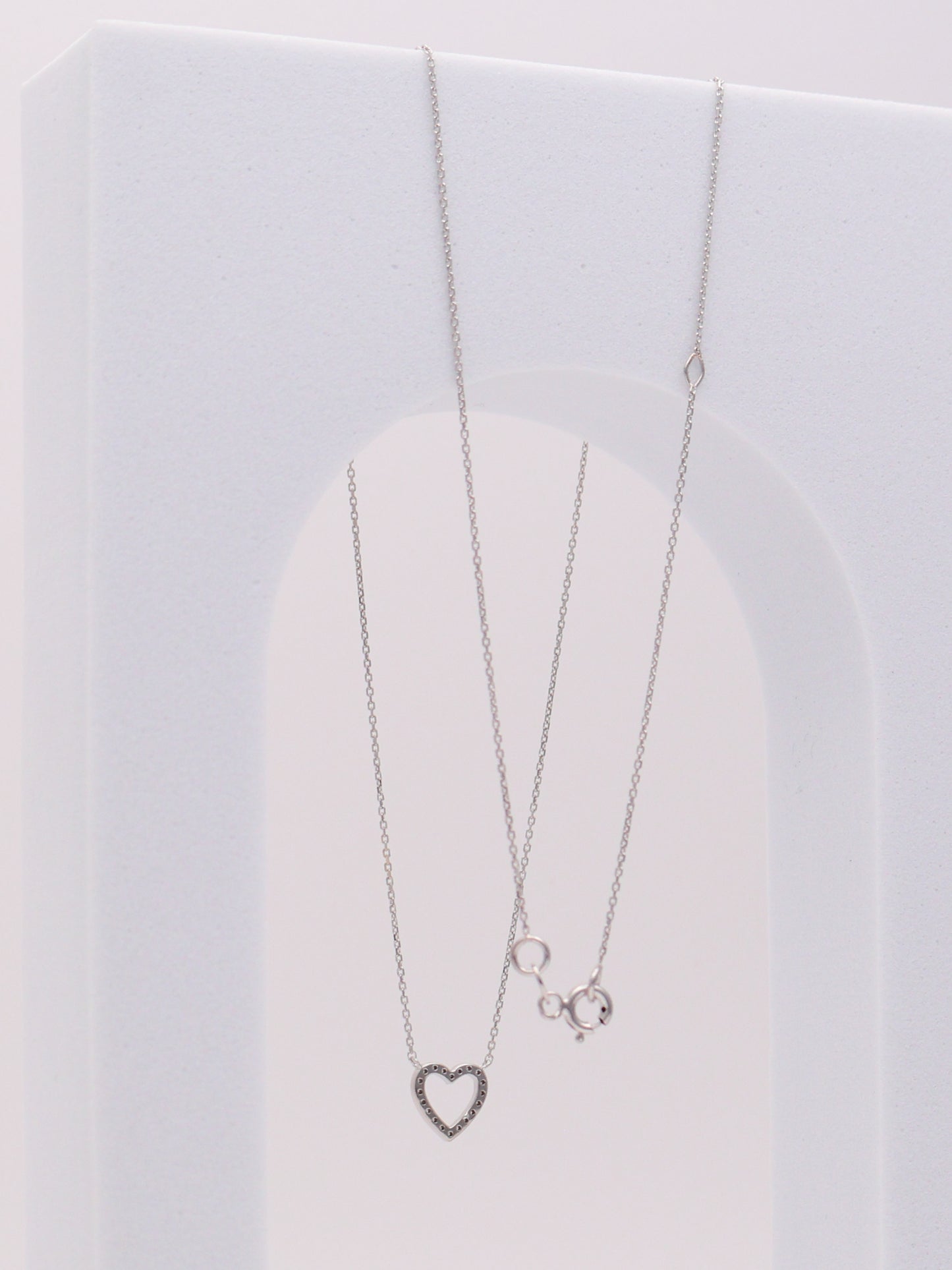 14k WG Diamond Heart Necklace