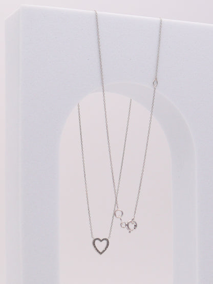 14k WG Diamond Heart Necklace