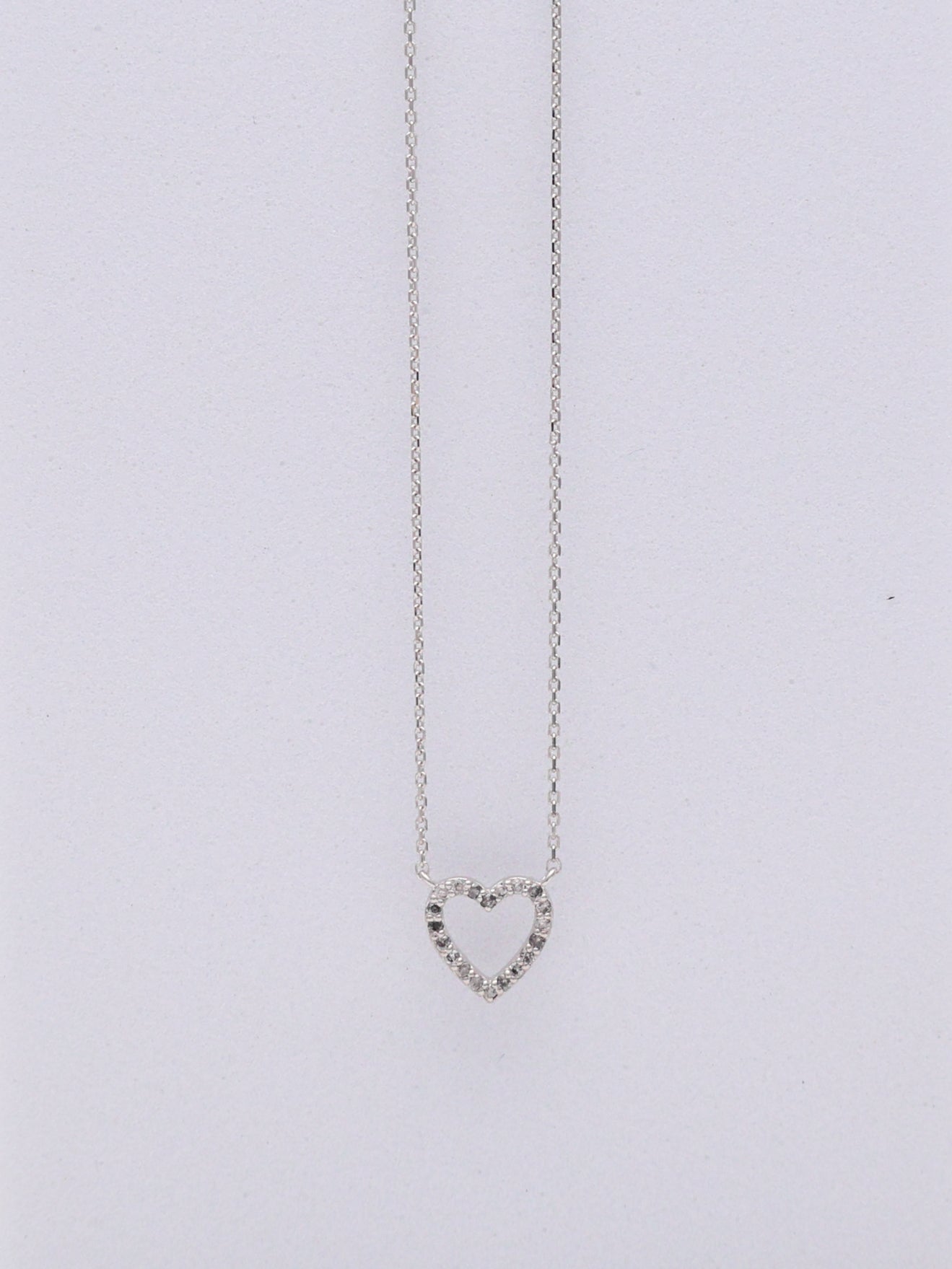 14k WG Diamond Heart Necklace