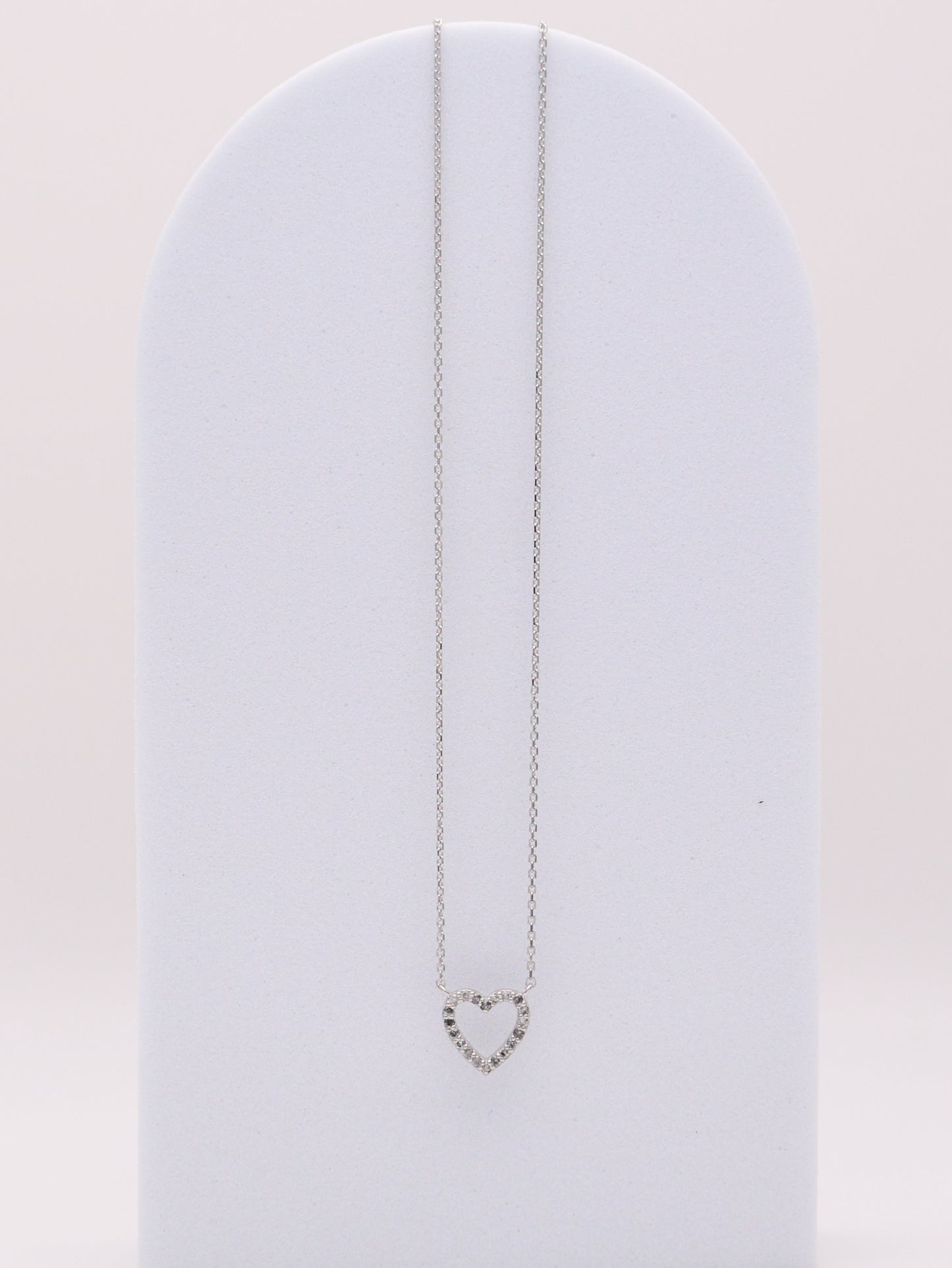 14k WG Diamond Heart Necklace