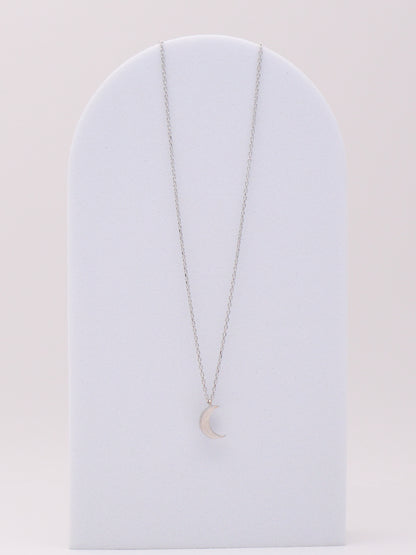14k WG Moon Necklace