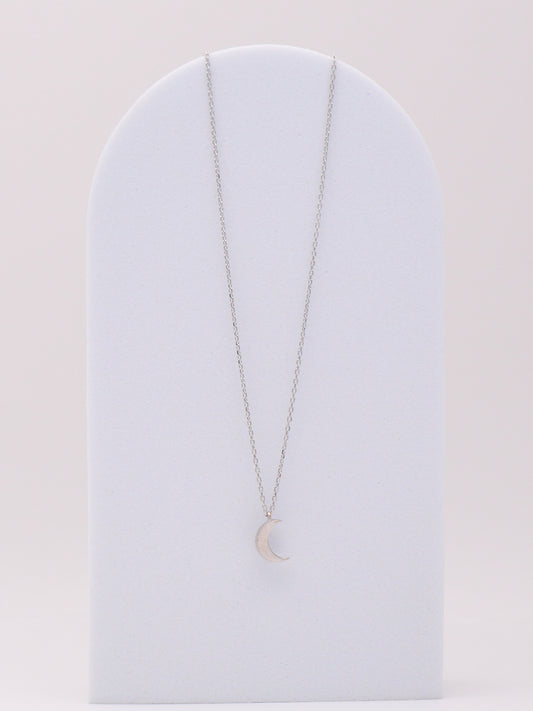 14k WG Moon Necklace