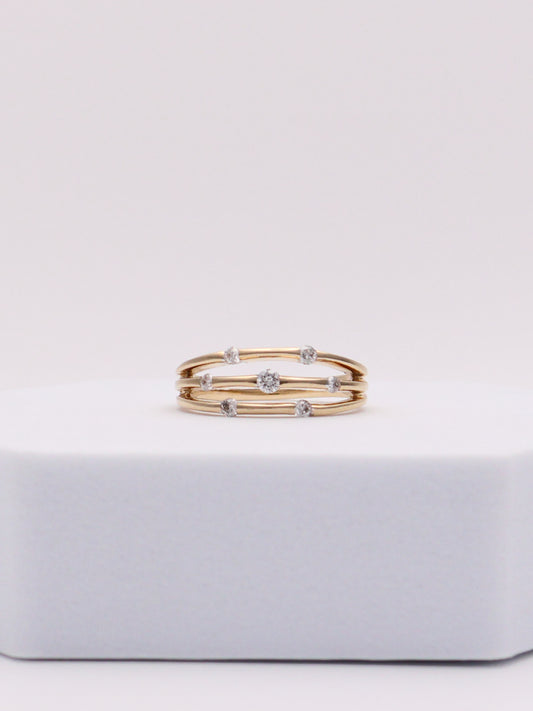 14k Diamond Orbit Ring