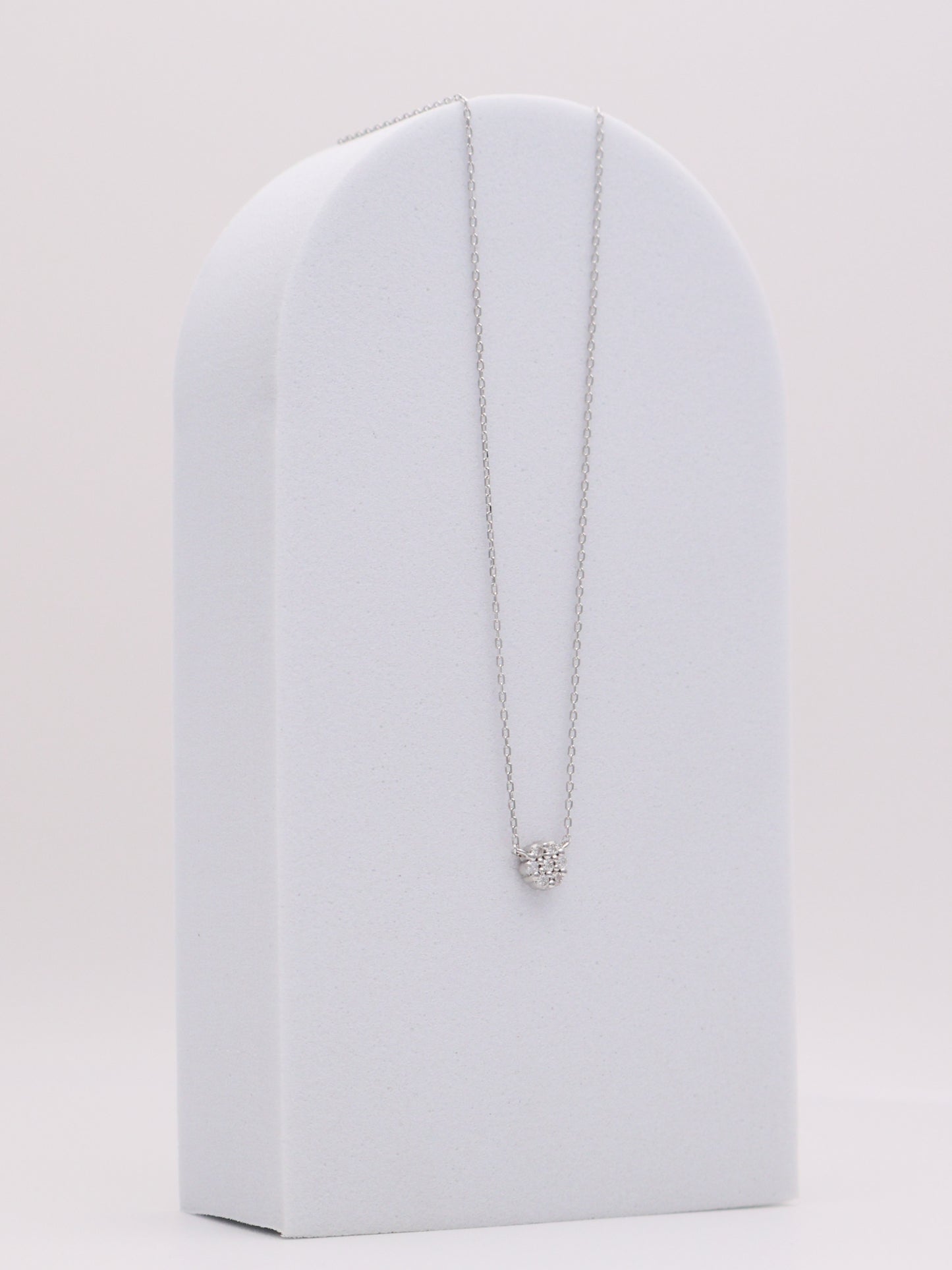 14k WG Diamond Cluster Necklace