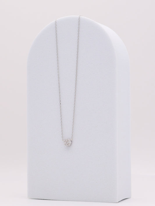 14k WG Diamond Cluster Necklace