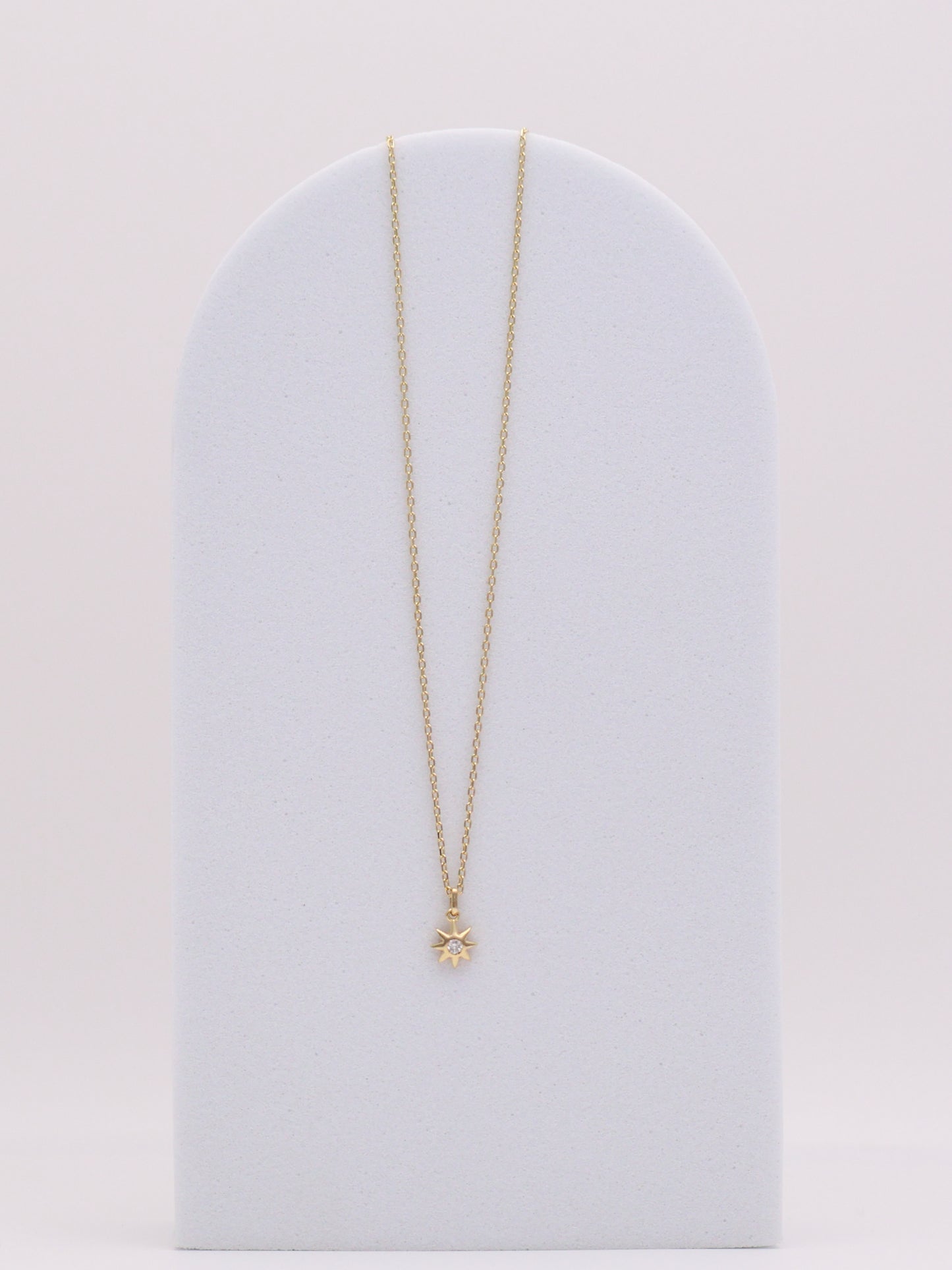 14k Diamond Dainty Star Necklace