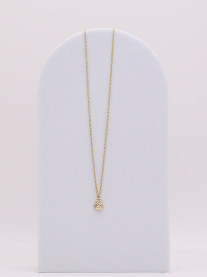 14k Diamond Dainty Star Necklace