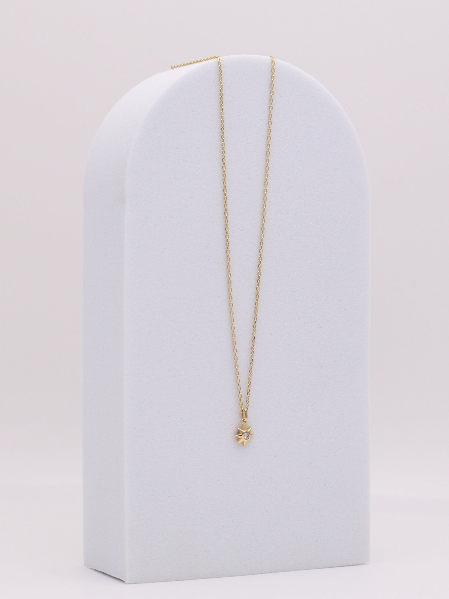 14k Diamond Dainty Star Necklace