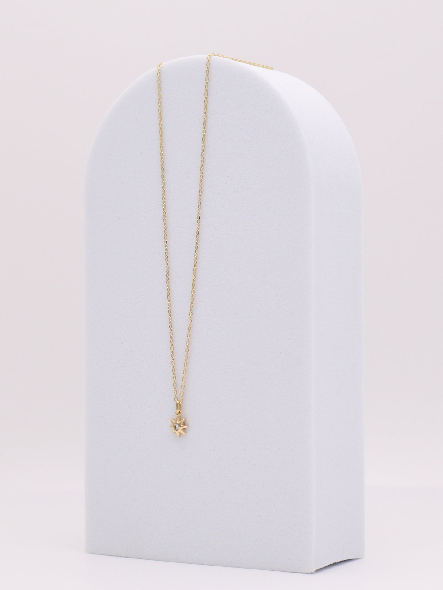 14k Diamond Dainty Star Necklace