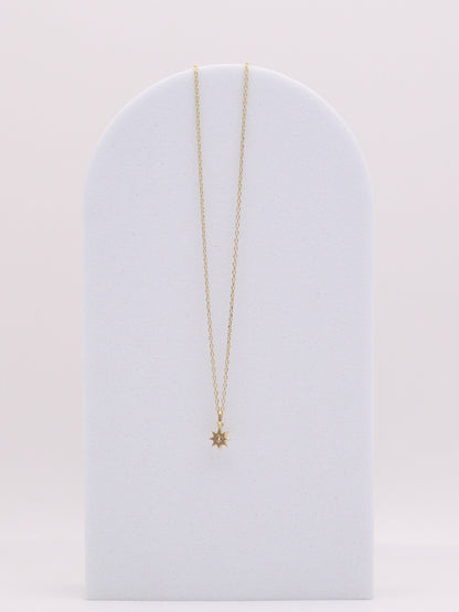 14k Diamond Dainty Star Necklace