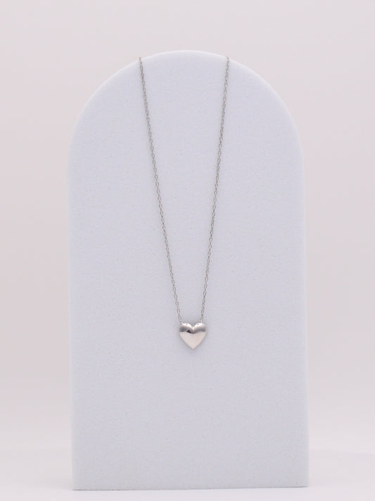 14k WG Dainty Heart Necklace