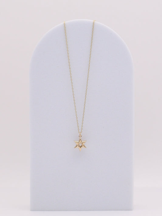 14k Diamond Star Necklace