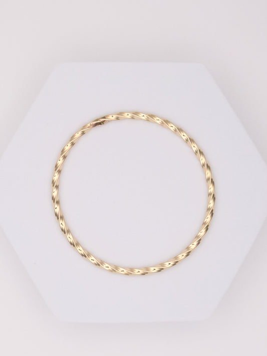 10K Yellow Gold Twisted Bangle