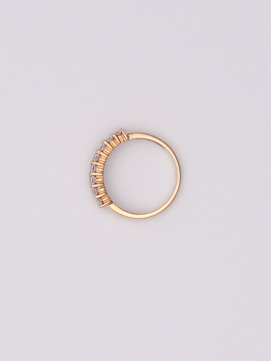14k Double CZ Ring