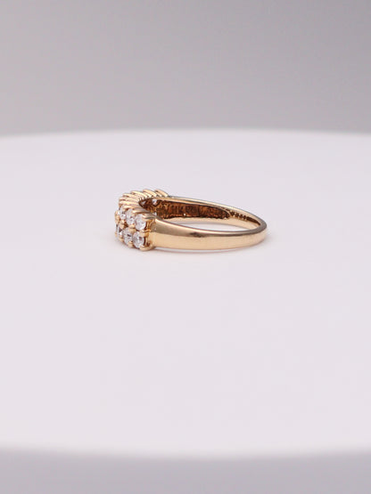 14k Double CZ Ring