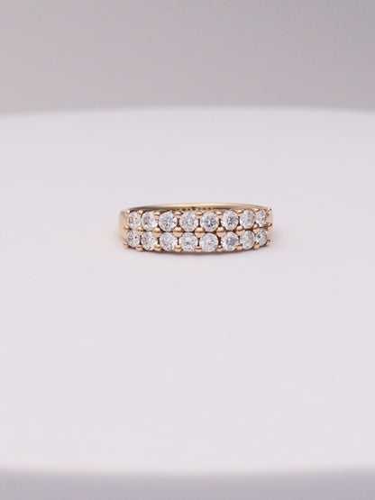 14k Double CZ Ring