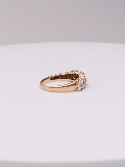 14k Double CZ Ring