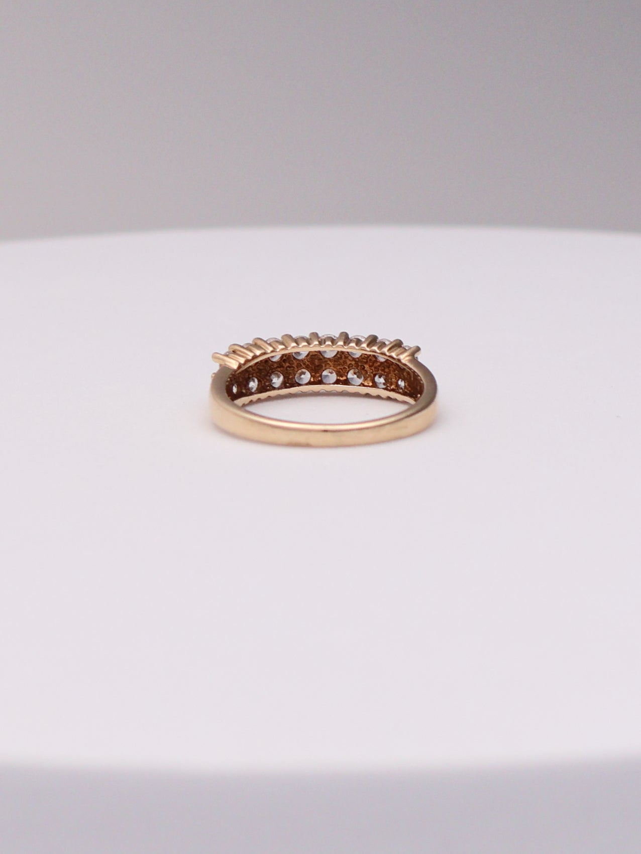 14k Double CZ Ring