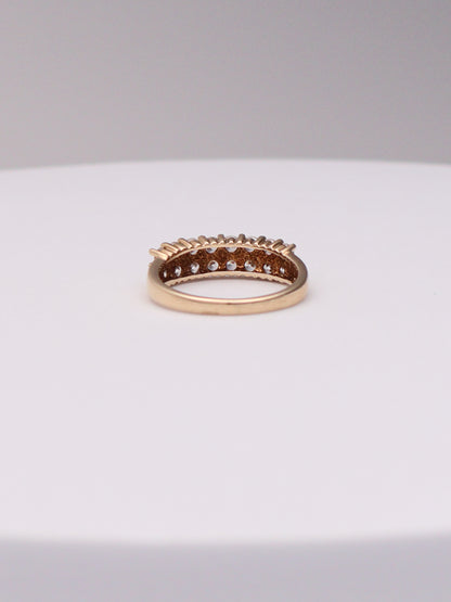 14k Double CZ Ring