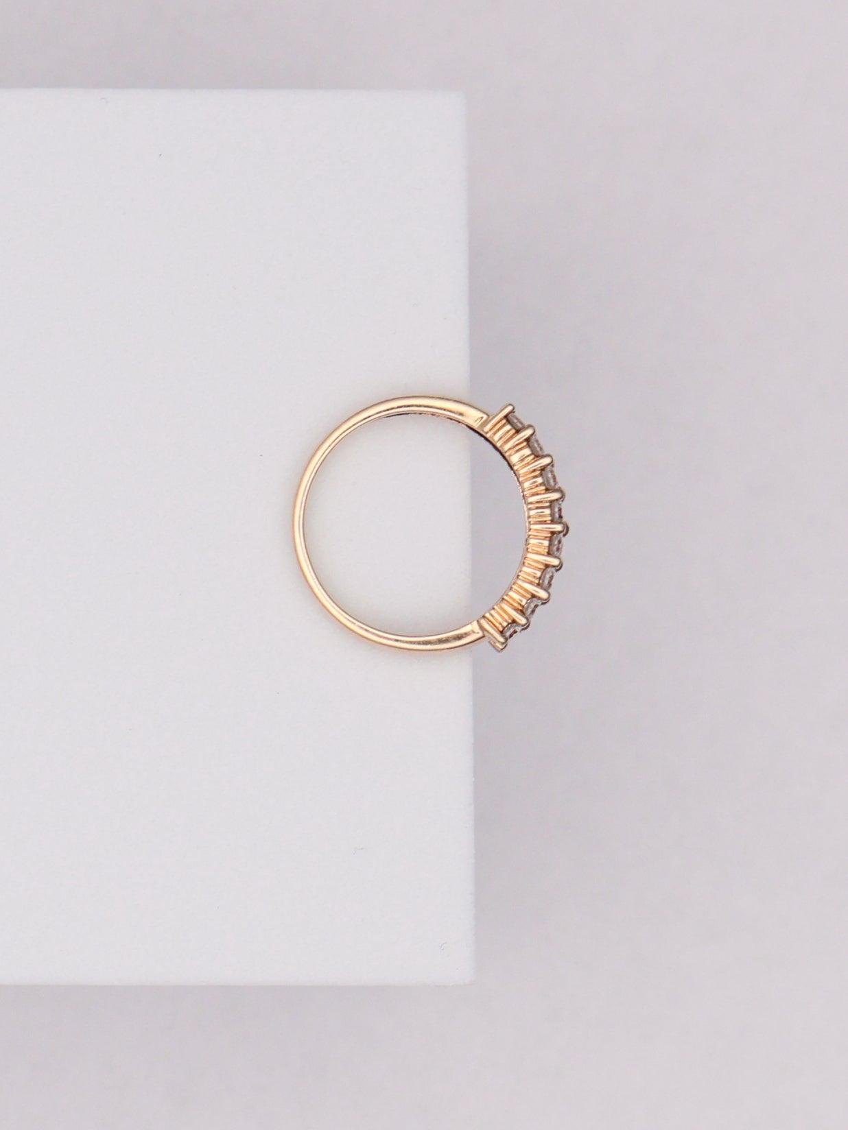 14k Double CZ Ring