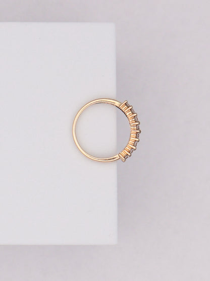 14k Double CZ Ring