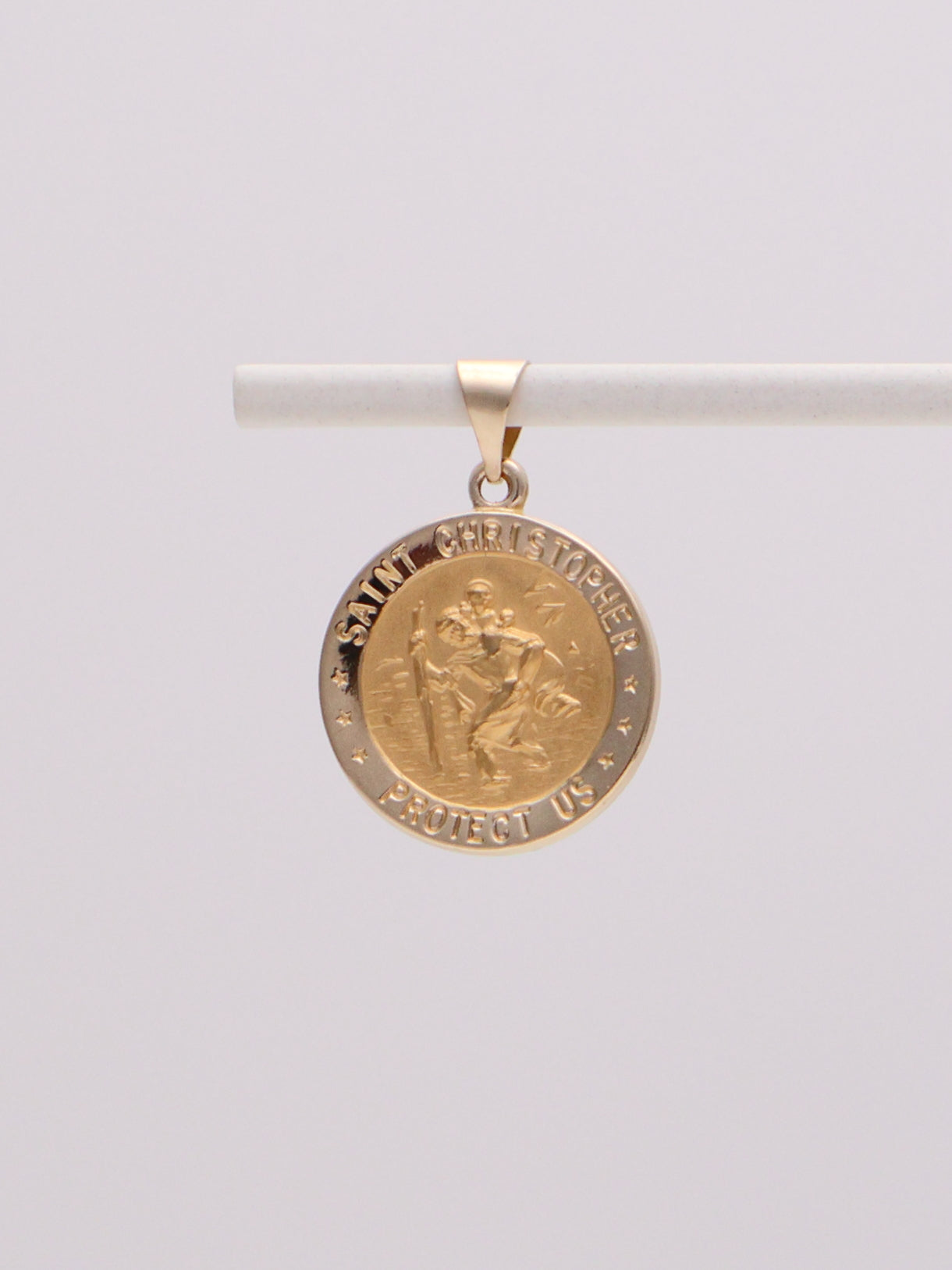 14k St. Christopher Round Pendant