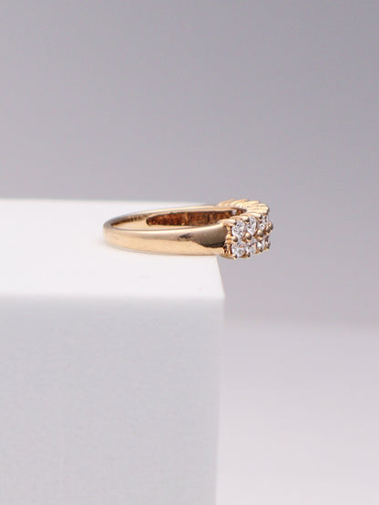 14k Double CZ Ring