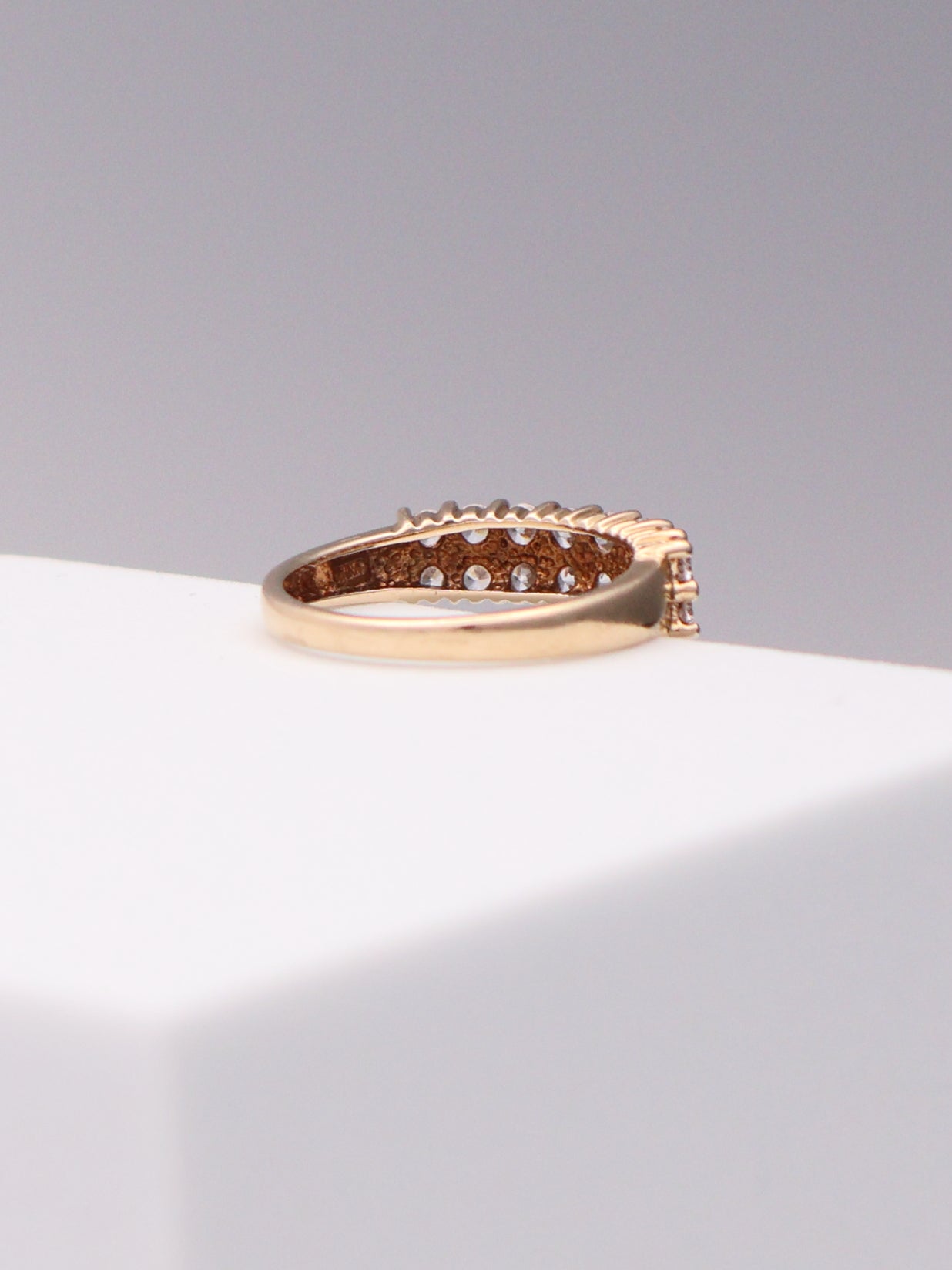 14k Double CZ Ring