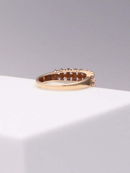 14k Double CZ Ring