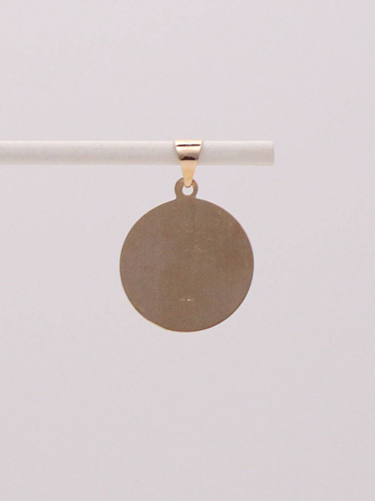 14k St. Christopher Round Pendant