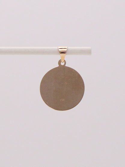 14k St. Christopher Round Pendant