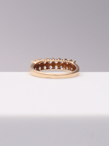 14k Double CZ Ring