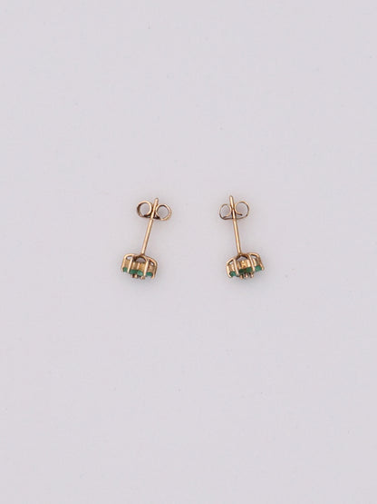 14k Green Flower Studs