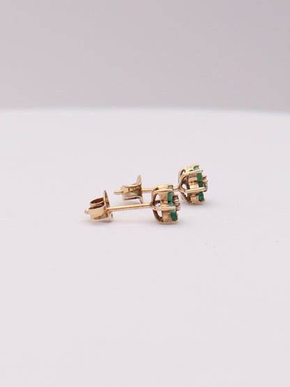 14k Green Flower Studs