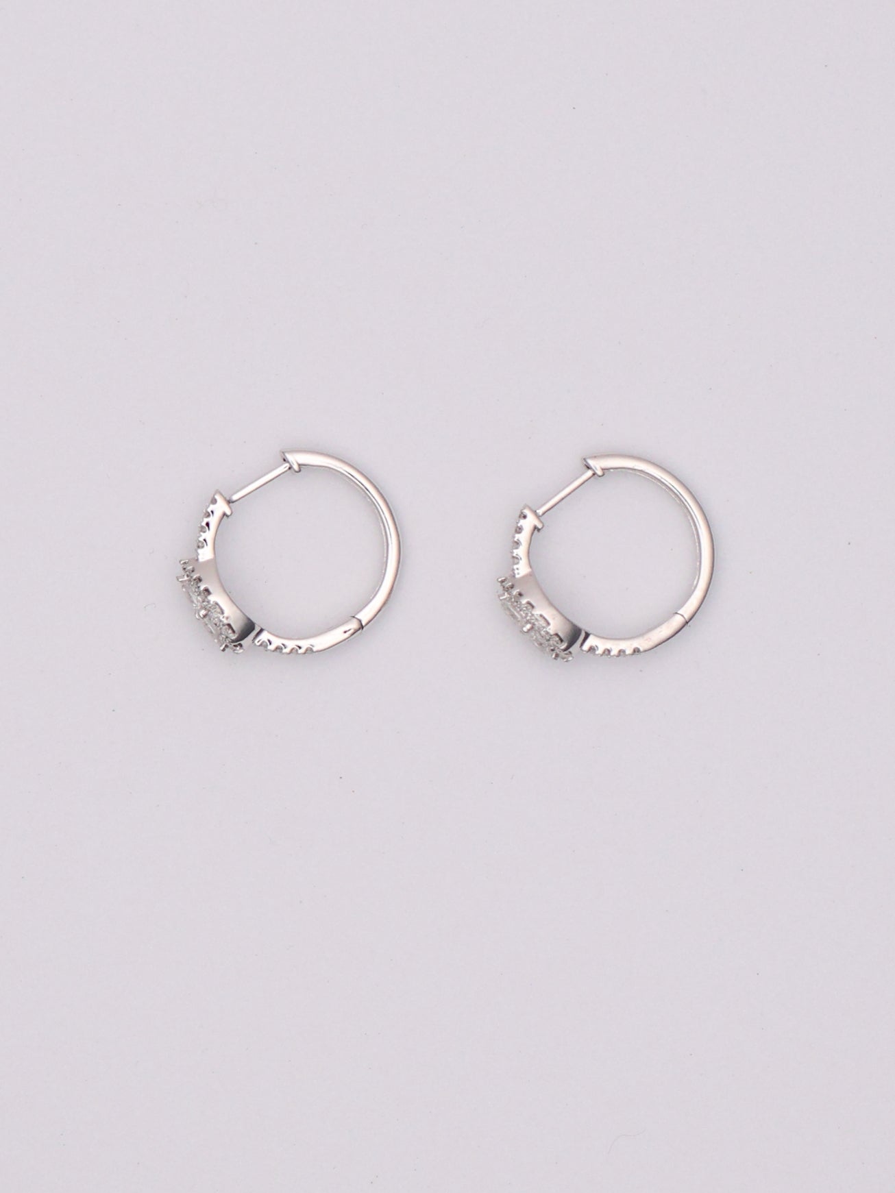 10k WG Diamond Pear Hoop Earrings