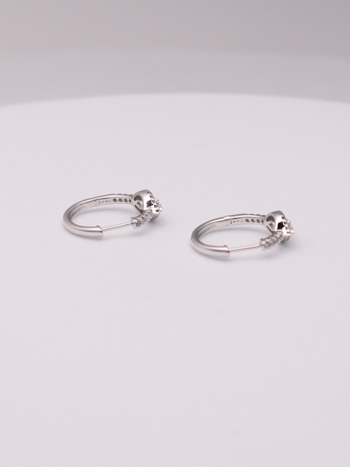 10k WG Diamond Pear Hoop Earrings