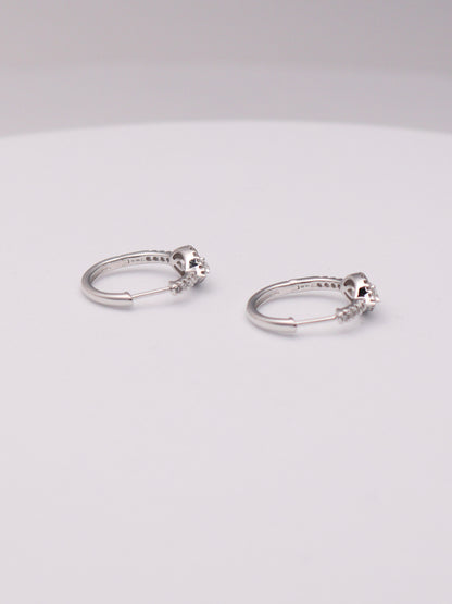 10k WG Diamond Pear Hoop Earrings