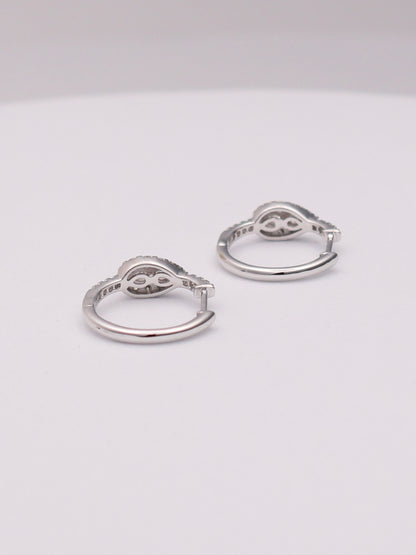 10k WG Diamond Pear Hoop Earrings