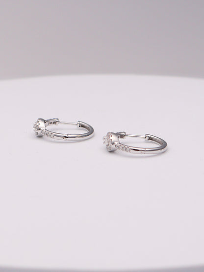 10k WG Diamond Pear Hoop Earrings